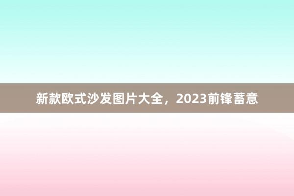 新款欧式沙发图片大全，2023前锋蓄意